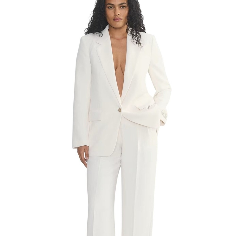 Aritzia Wilfred The Effortless Pant Curve-Fit Crepette Light Birch Size 0 - Picture 4 of 9